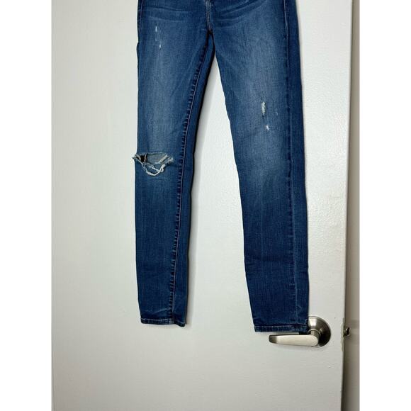 Frame Le High Skinny Denim Blue Distressed Jeans - Size 26 Women's Jeans - Picture 2 of 8